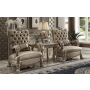 Dresden - Chair With Pillow - Bone Velvet & Gold Patina - Beige