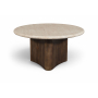 Pietra - Travertine And Mango Wood Coffee Table - Brown / - Dark Brown, 32"
