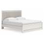 Zuraleus Upholstered Panel Platform Bed With Roll Slats White