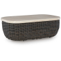 Kimora - Beige / Dark Brown - Rectangular Cocktail Table, 50.25"