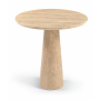 Fontelina - 30" Genuine Bistro Dining Table - Travertine - Beige, 30"