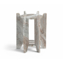 Soriano - Genuine Marble End / Side Table - Brown / - Light Brown, 16"