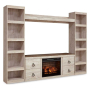 Willowton - Whitewash - 5-Piece Entertainment Center With Electric Fireplace