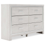 Altyra - White - Six Drawer Dresser, 60.67" Wide