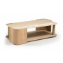 Calabria - Marble And Oak Wood Coffee Table - Beige / Natural - Beige, 52"