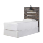 Drystan - Brown / Beige - Twin Panel Headboard with Bolt on Bed Frame