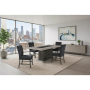 D8030 - 5 Piece Dining Room Set (Dining Table With 2 Storage Drawers And 1 Storage Door And 4 Dining Chairs) - Black / Brown - Black