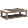 Loyaska - Grayish Brown / White - Lift Top Cocktail Table, 56.13"
