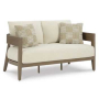 Serene Bay - Dark Brown / White - Loveseat With Cushion