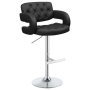 Brandi - Adjustable Bar Stool - Black And Chrome - Black