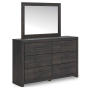 Hollivern - Dark Gray - Dresser And Mirror, 58.7" Wide