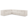 Relax - 6 Piece Modular Sectional - Cream, 128"