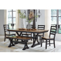 Wildenauer - Brown / Black - 6 Pc. - Extension Table, 4 Side Chairs, Bench