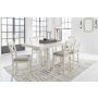 Robbinsdale - Antique White - 7 Pc. - Rectangular Counter Height Dining Extension Table, 6 Barstools