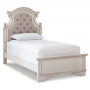 Realyn Upholstered Panel Bed Chipped White