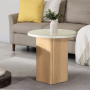 Qwin - End Table With Marble Top - Oak, 24"
