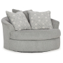 Casselbury - Cement - Oversized Swivel Accent Chair