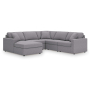 Cozymax - Granite - 5-Piece Sectional With Laf Corner Chaise, Wih Raf Corner Chair, 108"