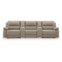 Narwhal Place 5-Piece Power Reclining Sectional With Armless Chair And 2 Storage Consoles Pebble, 137"
