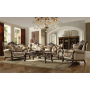 Latisha - Sofa - Tan, Pattern Fabric & Antique Oak, 88"