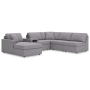 Cozymax - Granite - 6-Piece Sectional With Laf Corner Chaise And Audio System Console, 140"