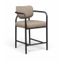 Serava - Vegan Leather Upholstered Counter Stool - Taupe - Gray