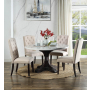 Gerardo - Dining Table - White Marble & Weathered Espresso, 54"