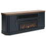 Landocken - Two-tone - 83" TV Stand With Electric Fireplace