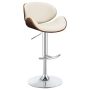Harris - Adjustable Bar Stool - Ecru And Chrome - Beige