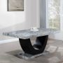 Caralin - Dining Table - Engineered Stone & Black Finish, 70"