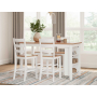 Gesthaven - Natural / White - 5 Pc. - Rectangular Dining Room Counter Table, 4 Barstools