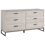 Socalle - Light Natural - Six Drawer Dresser - Vinyl-Wrapped, 59" Wide