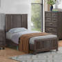 Modern Edge - Twin Panel Bed - Caffe - Dark Brown