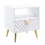 Gaines - End Table - White High Gloss Finish, 20"