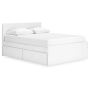 Onita Panel Platform Bed With 1 Side Storage White