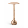 Vireo - Genuine Marble Top And Aluminum Base Drink Table - Beige / Brass, 11"