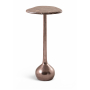 Vireo - Genuine Marble Top And Aluminum Base Drink Table - Brown / - Dark Brown, 11"