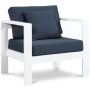 Nizuc - Outdoor Patio Arm Chair With White Frame - Navy