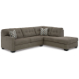 Mahoney - Chocolate - 2-Piece Sleeper Sectional With Raf Corner Chaise, 105"