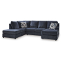 Albar Place - Cobalt - 2-Piece Sectional With Raf Sofa Chaise, 124"
