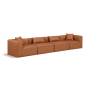 Cube - Modular 4 Seat Sofa - Cognac, 144"