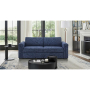 U0211 - Wooden Bookcase Sofa Bed Arms With Acrylic Shelf, LED, And Speakers - Navy - Blue