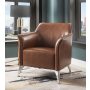 Teague - Accent Chair - Brown PU - Dark Brown