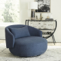 Haley - Upholstered Swivel Cuddler Chair - Midnight