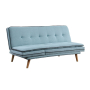 Savilla - Adjustable Sofa - Blue Linen & Oak - Light Blue, 72"