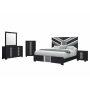Optimus - 5 Piece Full Bedroom Set - Black