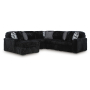Midnight-Madness 5-Piece Sectional With Laf Corner Chaise Onyx, 116"