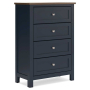 Landocken - Brown / Blue - Four Drawer Chest, 48.13" Tall