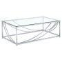 Lille - Rectangular Glass Top Coffee Table - Chrome, 47.25"