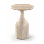 Savona - Concrete Indoor/Outdoor End Table - Travertine - Beige, 12.75"